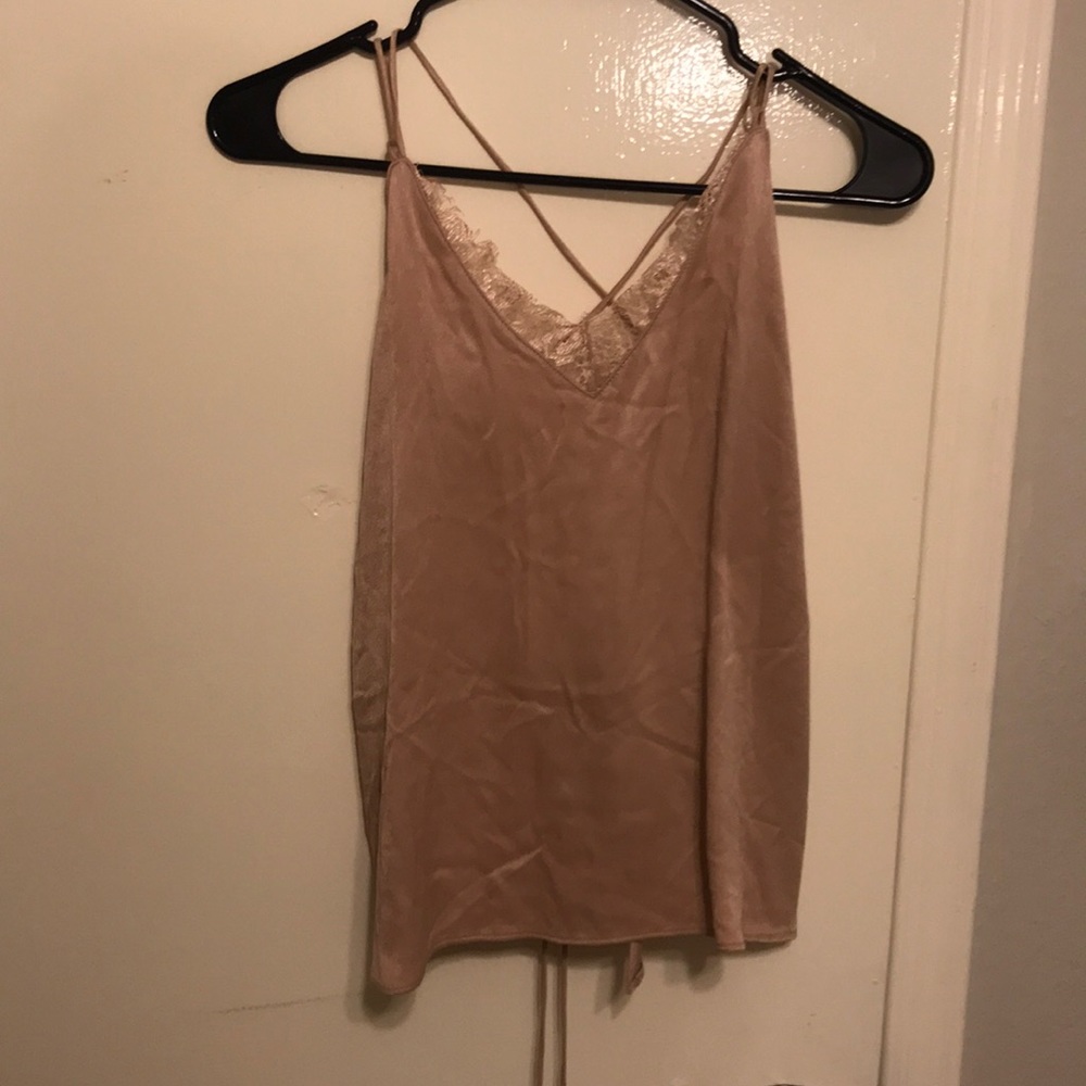 Lace top with open back